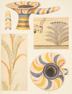 Detalle de las decoraciones de cerámica de Cnosos de Arthur John Evans