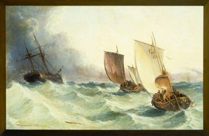 Una carrera por el naufragio, 1873 de Arthur Joseph Meadows
