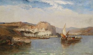 Cerca de Amalfi, Golfo de Salerno, Italia, 1877 de Arthur Joseph Meadows