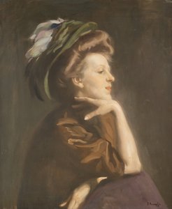 Retrato de una dama con sombrero. de Arthur Kampf