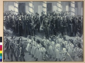 Homenaje de los escolares en Zagreb 1895