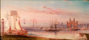 Muelle Earl Grey, con el barco "Sir Jamsetjee Family". de Arthur Lee