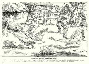 Recogida de plumas para flechas (litografía) de Arthur Moreland