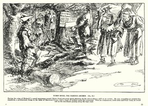 Robin Hood, el famoso arquero (litografía) de Arthur Moreland