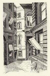The George  Vulture desde George Yard, Lombard Street (litografía) de Arthur Moreland