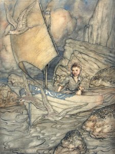 El futuro de un niño, ilustración de La Primavera de la Vida: Poemas de la Infancia de Algernon Charles Swinburne, 1918 de Arthur Rackham