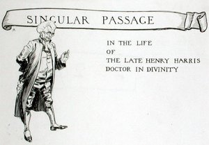 Un pasaje singular en la vida del difunto Henry Harris, Doctor en Divinidad, encabezado de capítulo de 