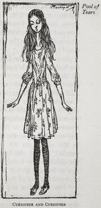 Cada vez más curioso" - Alicia después de empezar a crecer de Arthur Rackham