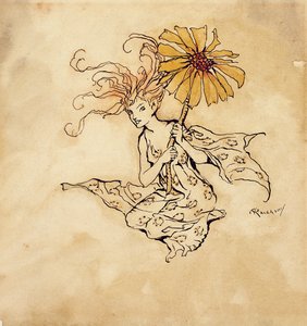 Hada Margarita, Ilustración de Peter Pan en los Jardines de Kensington, por J.M. Barrie, publicado en 1912