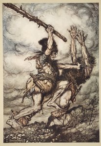 Fafner mata a Fasolt, ilustración de 