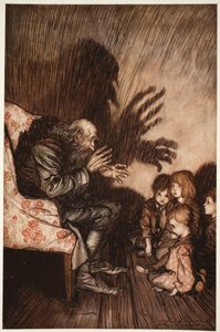 Prefería hacer amigos entre la generación emergente, con quienes pronto se ganó gran favor., de Rip Van Winkle de Washington Irving, pub. 1910