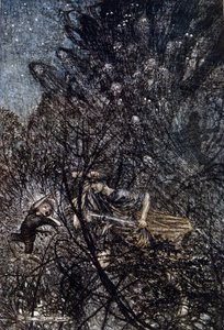 Ilustración de Arthur RACKHAM (1867-1939) para El sueño de una noche de verano de William SHAKESPEARE de Arthur Rackham