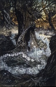Ilustración de Arthur Rackham para El sueño de una noche de verano de William Shakespeare de Arthur Rackham