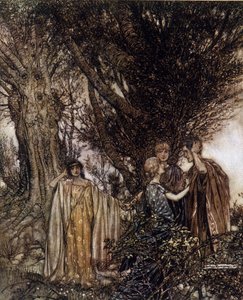 Ilustración de Arthur Rackham para El sueño de una noche de verano de William Shakespeare de Arthur Rackham