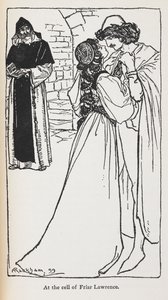 Ilustración de los enamorados de Romeo y Julieta. de Arthur Rackham