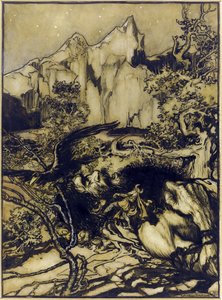 El viaje de Thor al país de los gigantes de Arthur Rackham
