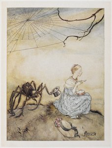 Pequeña Miss Muffet de Arthur Rackham
