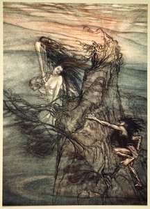 ¡Burlen! ¡Burlen! ¡El Nibelungo es su juguete!, 1910 de Arthur Rackham
