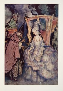 Ahora, Cenicienta, puedes ir; pero recuerda..., de The Arthur Rackham Fairy Book, pub. 1933