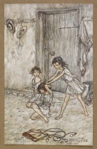 Era una zorra cuando iba a la escuela".
Una escena de "El sueño de una noche de verano". de Arthur Rackham