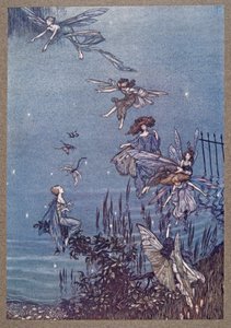 Las hadas del Serpentine, de Peter Pan en los Jardines de Kensington de J M Barrie, pub. 1906 de Arthur Rackham