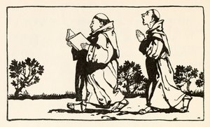 La bruja sentada contra la pared de Morgans Frenzy en Cuentos de hadas irlandeses de Arthur Rackham