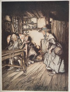 La cabaña en el bosque, de Hermanito y hermanita y otros cuentos de los hermanos Grimm, pub. 1917