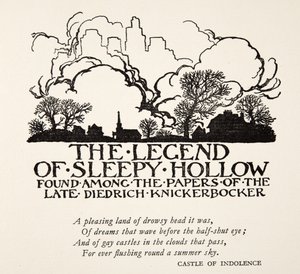 La leyenda de Sleepy Hollow, de La leyenda de Sleepy Hollow de Washington Irving (1783 - 1859), pub. 1928 de Arthur Rackham