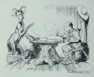 El hombre y la cabra, ilustración de 