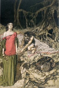 El cortejo de Grimhilde, la madre de Hagen de 
