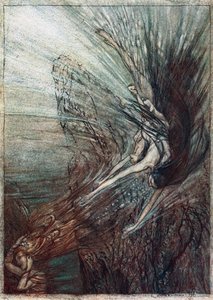 La travesura de las doncellas del Rin. Ilustración para El oro del Rin y La valquiria de Richard Wagner