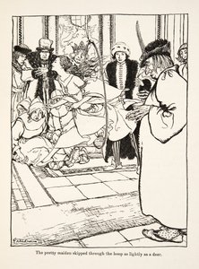 La linda doncella saltó a través del aro tan ligera como un ciervo, de Hermanito y Hermanita y Otros Cuentos de los Hermanos Grimm, pub.1917
