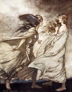 El anillo en tu mano - ¡ah, sé implorado! ¡Por Wotan, tíralo! de Arthur Rackham