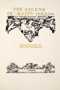 Página del título, de La leyenda de Sleepy Hollow de Washington Irving (1783 - 1859), pub. 1928 de Arthur Rackham