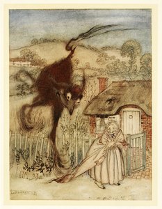 ¡Bueno! se rió, ¡Estoy de suerte!, de Cuentos de Hadas Ingleses, pub. 1922 de Arthur Rackham