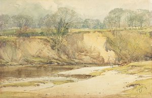 Un pescador con mosca a orillas del Wharfe (acuarela) de Arthur Reginald Smith