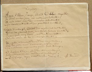 Manuscrito del poema de Arthur Rimbaud: Las Vocales de Arthur Rimbaud