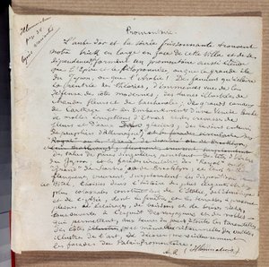 Manuscrito del poema 