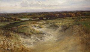 Paisaje; anteriormente usado como fondo en una vitrina de Historia Natural de Arthur Wilde Parsons