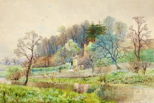 Una granja forestal, Horsham, Sussex, c.1880-1900 de Arthur Willett