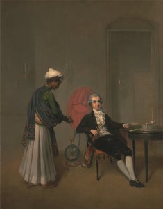 Retrato de un caballero, posiblemente William Hickey, y un sirviente indio de Arthur William Devis