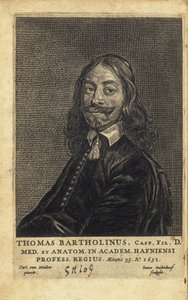 BARTHOLIN, Thomas (1616-1680). Médico, matemático y teólogo danés. Se le conoce sobre todo por su labor en el descubrimiento del sistema linfático en el ser humano y por sus avances en la teoría de la anestesia por refrigeración, siendo el primero en descr