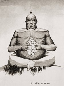 CASTELAO, Daniel Alfonso Rodríguez (1886-1950). Narrador, humorista, dibujante, antropólogo y político español. Guerra Civil española (1936-1939). "Este es el Dios de los fascistas". Cuadro de la serie "Galicia mártir", de Alfonso Ro