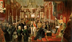 Coronación del Emperador Pedro I de Brasil (imprimir) de Artist Unknown