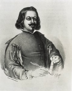 DONON, Julio (siglo XIX). Francisco de Quevedo. Litografía