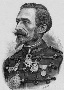 Coronel francés Charles Ragon de Bange (1833-1914) inventor en artillería, grabado