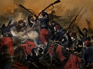 Soldados franceses en la batalla de Malakoff, Guerra de Crimea, de Cassell