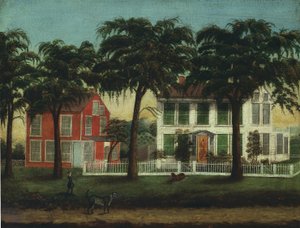 Casas en el río Fox, Illinois de Artist Unknown