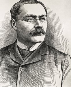 KIPLING, Rudyard (1865-1936). Escritor británico, nacido en la India. Premio Nobel de Literatura 1907. Retrato de Kipling. Grabado. de Artist Unknown