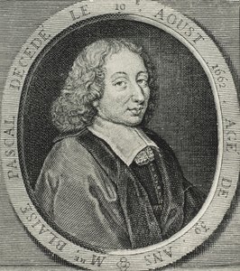 PASCAL, Blaise (1623-1662). Matemático, físico y filósofo francés. Grabado de Artist Unknown